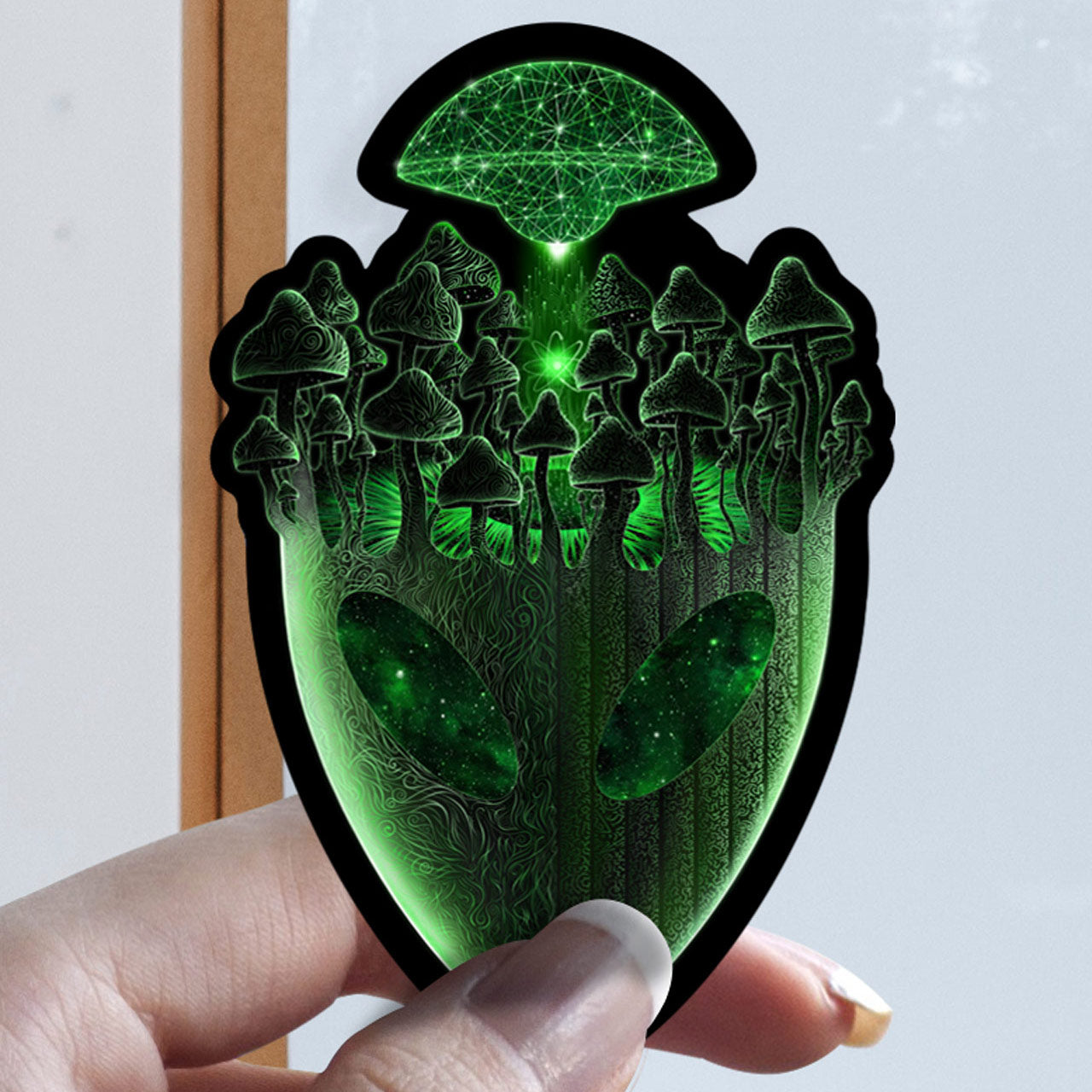 Shroom Head Ascension |Shroomaniac| Psychedelic and Psytrance Alien Stickers