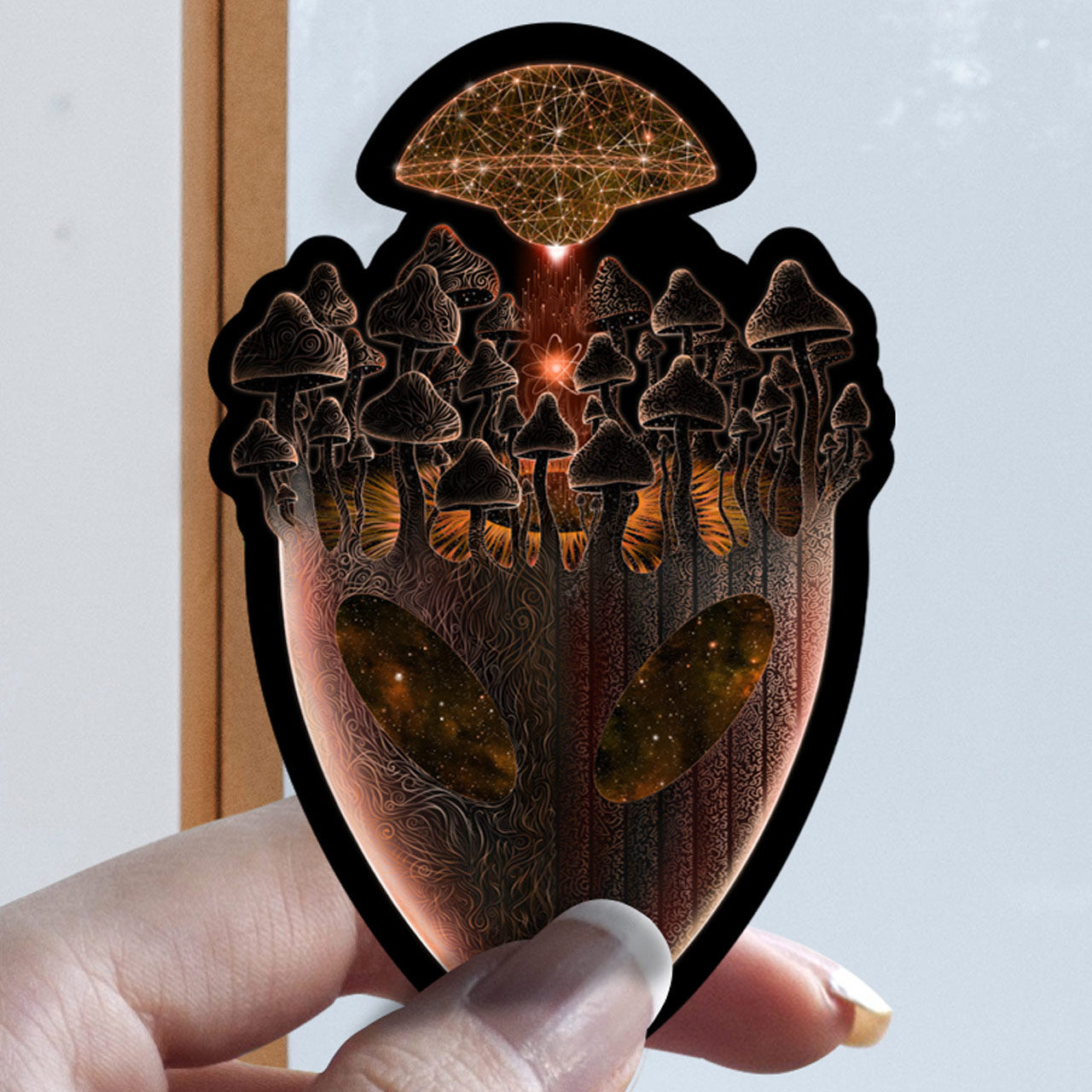 Shroom Head Ascension |Shroomaniac| Psychedelic and Psytrance Alien Stickers