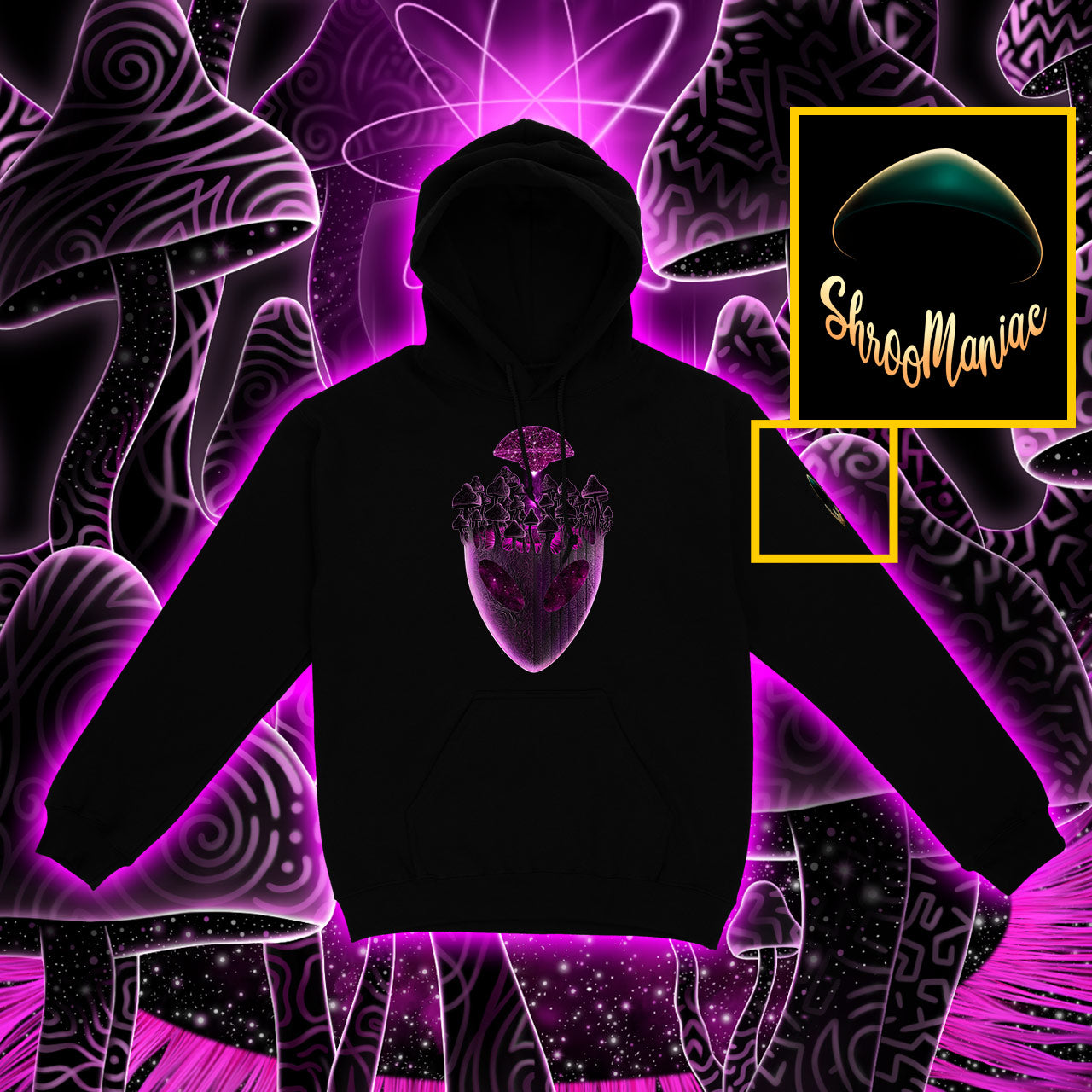 Shroom Head Ascension |Shroomaniac| Psychedelic and Psytrance Alien Hoodie