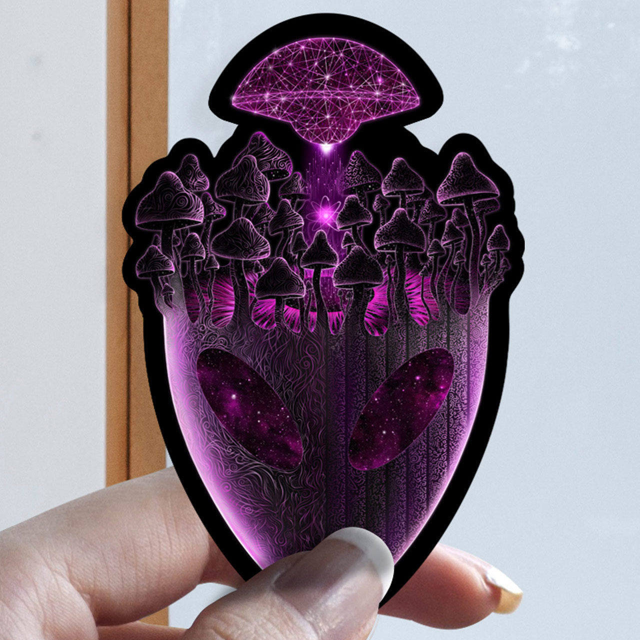 Shroom Head Ascension |Shroomaniac| Psychedelic and Psytrance Alien Stickers