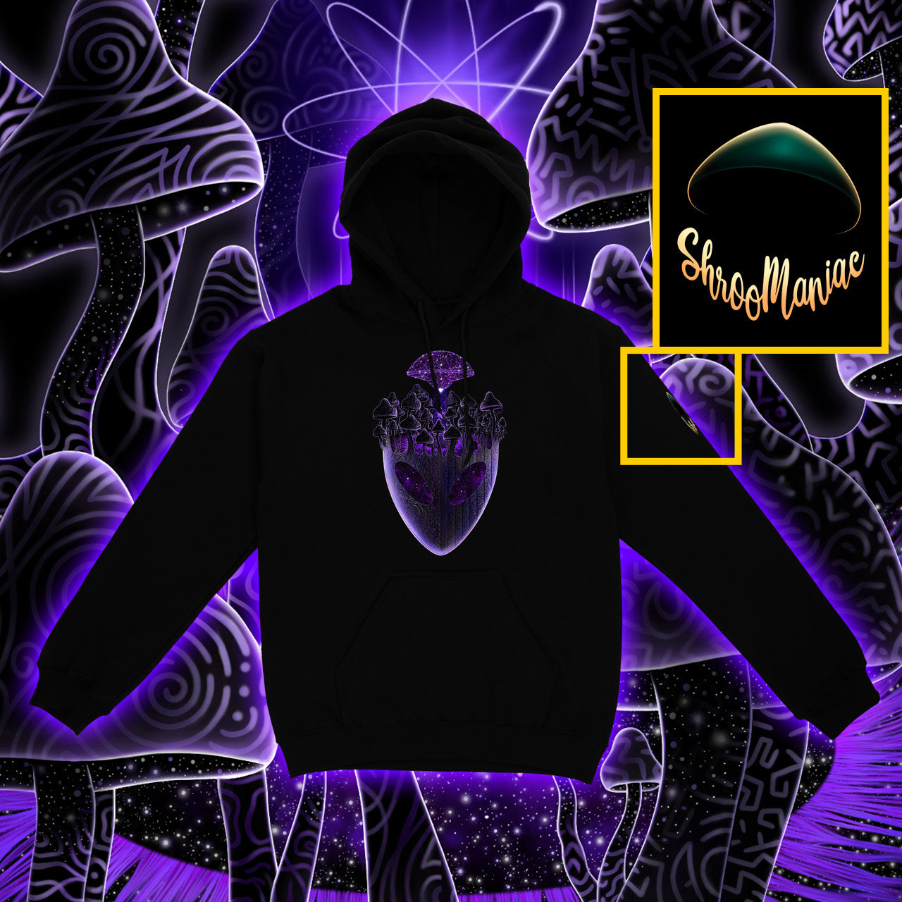 Shroom Head Ascension |Shroomaniac| Psychedelic and Psytrance Alien Hoodie
