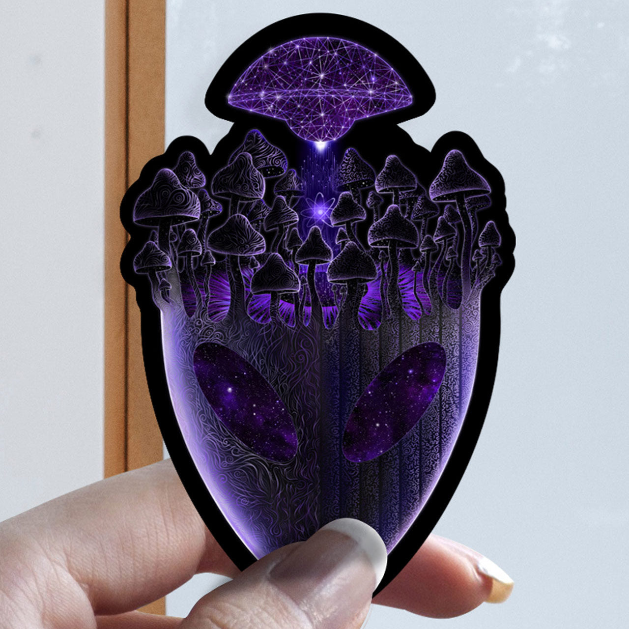 Shroom Head Ascension |Shroomaniac| Psychedelic and Psytrance Alien Stickers
