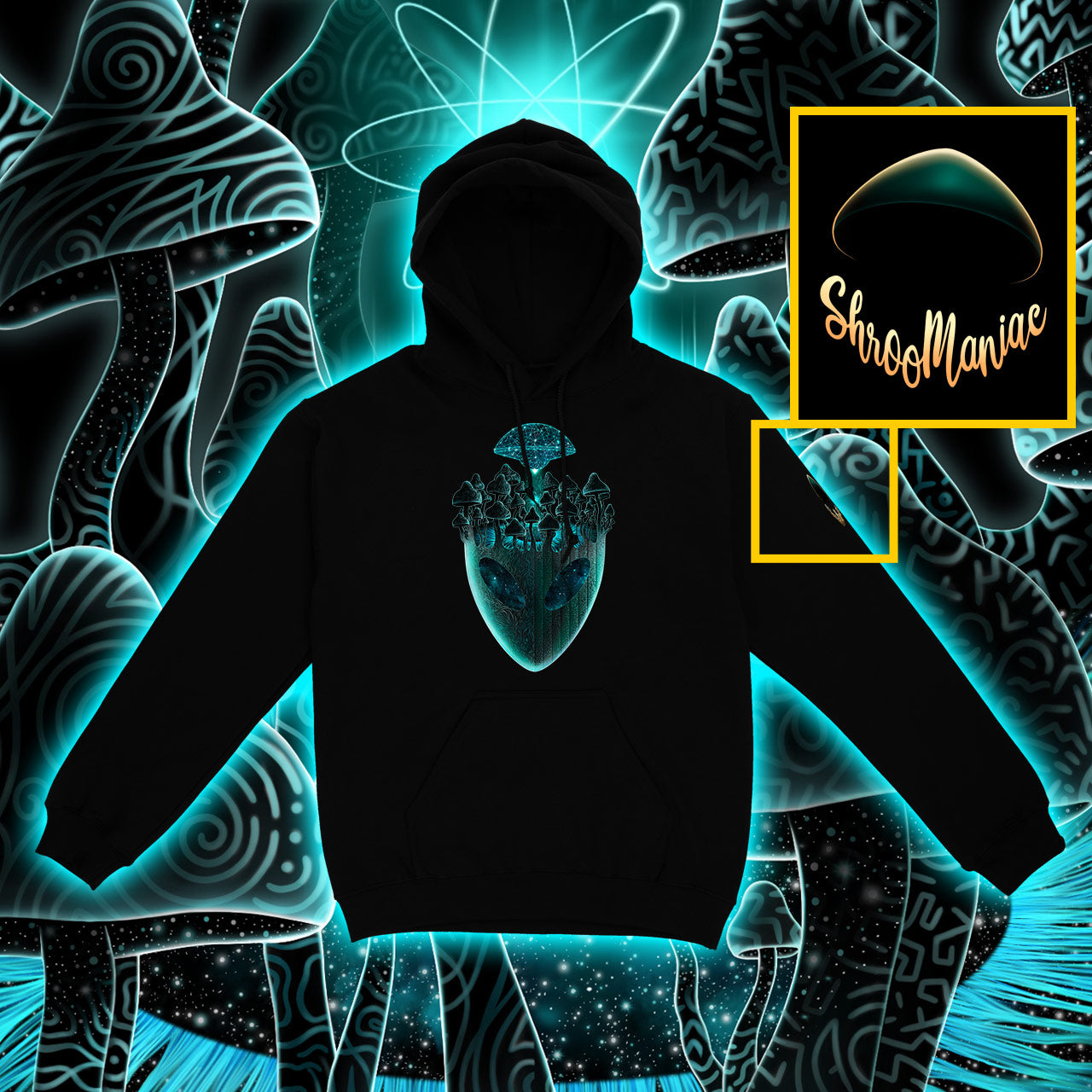 Shroom Head Ascension |Shroomaniac| Psychedelic and Psytrance Alien Hoodie