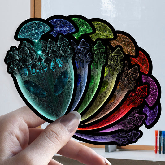 Shroom Head Ascension |Shroomaniac| Psychedelic and Psytrance Alien Stickers