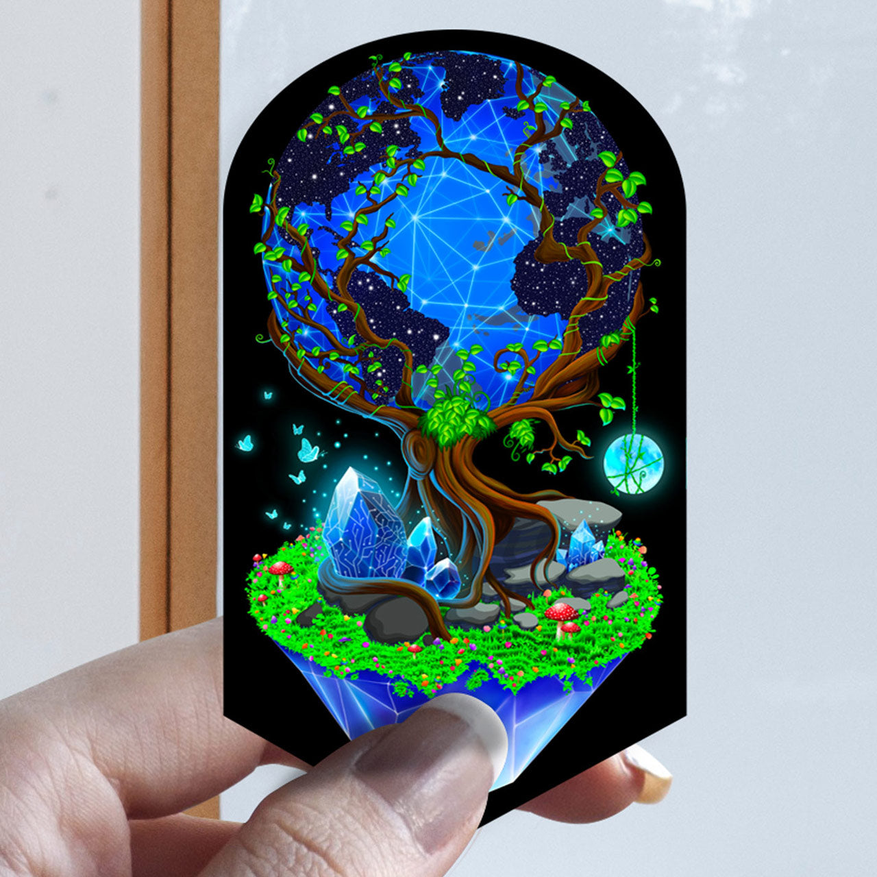 Between Life and Tech |Shroomaniac| Psychedelic and Psytrance Nature Stickers