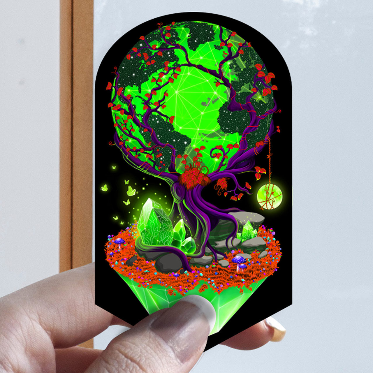 Between Life and Tech |Shroomaniac| Psychedelic and Psytrance Nature Stickers