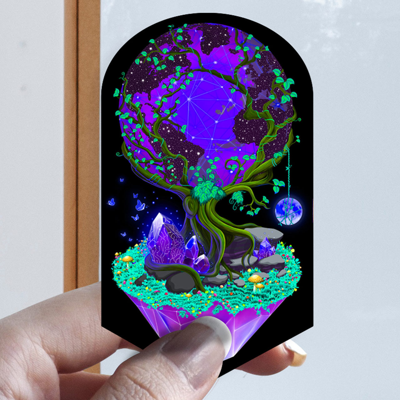 Between Life and Tech |Shroomaniac| Psychedelic and Psytrance Nature Stickers