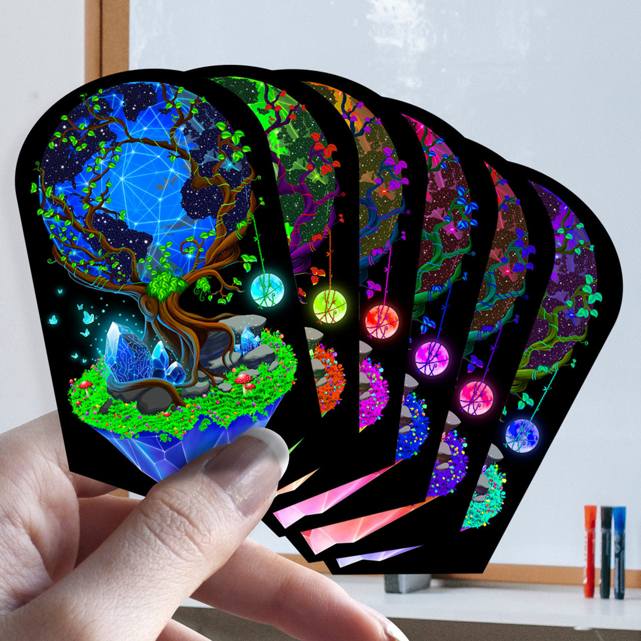 Between Life and Tech |Shroomaniac| Psychedelic and Psytrance Nature Stickers