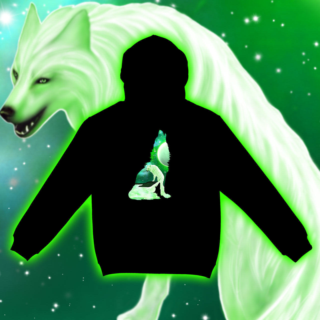 A Wolf's Dream Night |Shamaniac| Mystical and Spiritual Hoodie