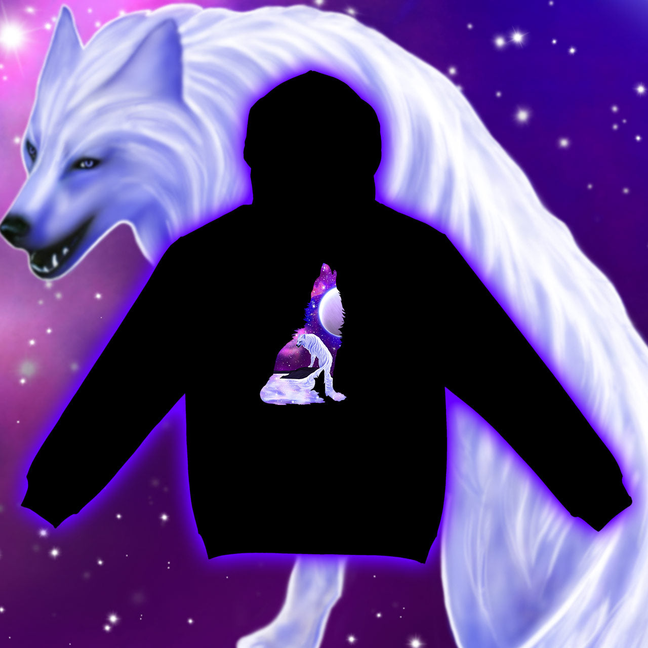 A Wolf's Dream Night |Shamaniac| Mystical and Spiritual Hoodie