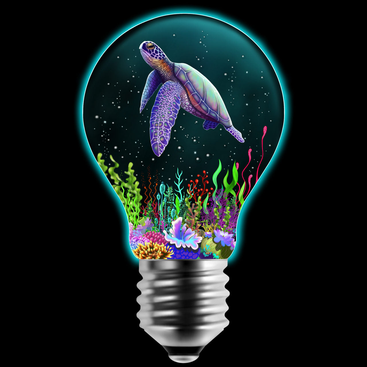 Turtle in a Light Bulb | Shamaniac | Animal Spiritual T-Shirt