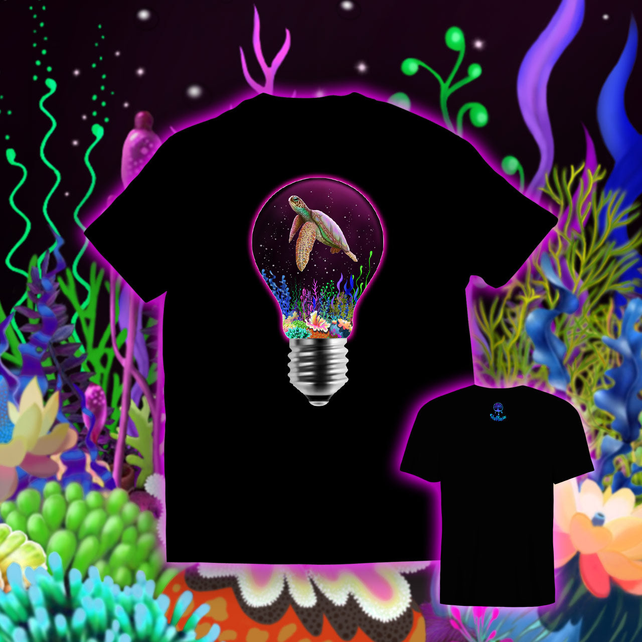 Turtle in a Light Bulb | Shamaniac | Animal Spiritual T-Shirt
