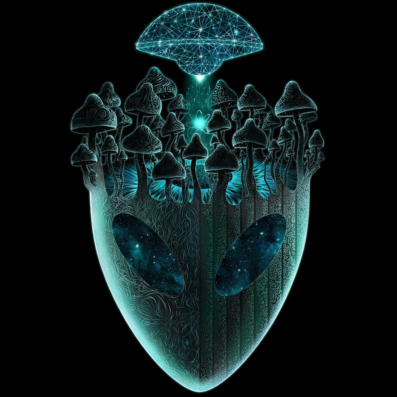 Shroom Head Ascension |Shroomaniac| Psychedelic and Psytrance Alien Hoodie
