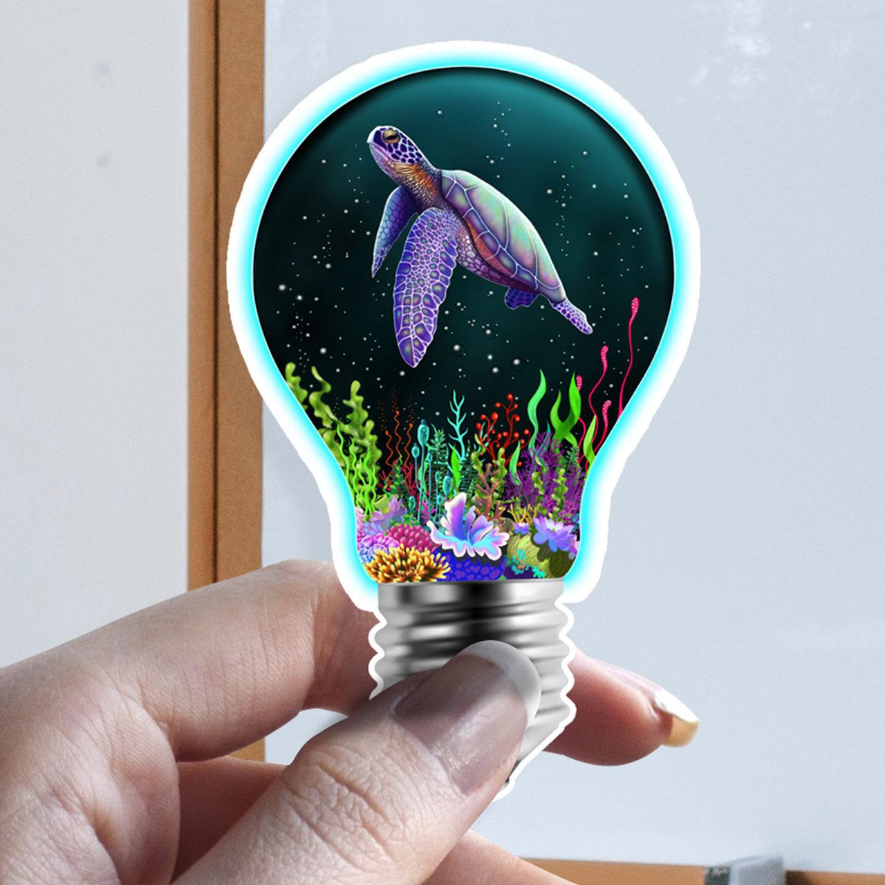 Turtle in a Light Bulb | Shamaniac | Animal Spiritual Sticker