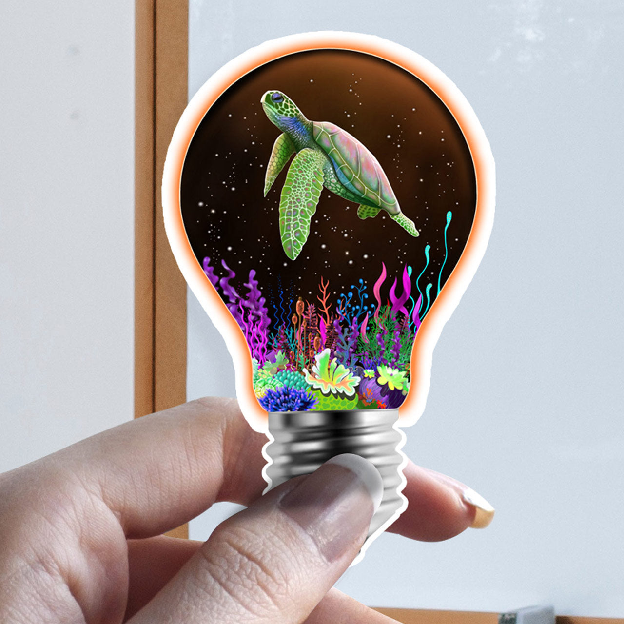 Turtle in a Light Bulb | Shamaniac | Animal Spiritual Sticker