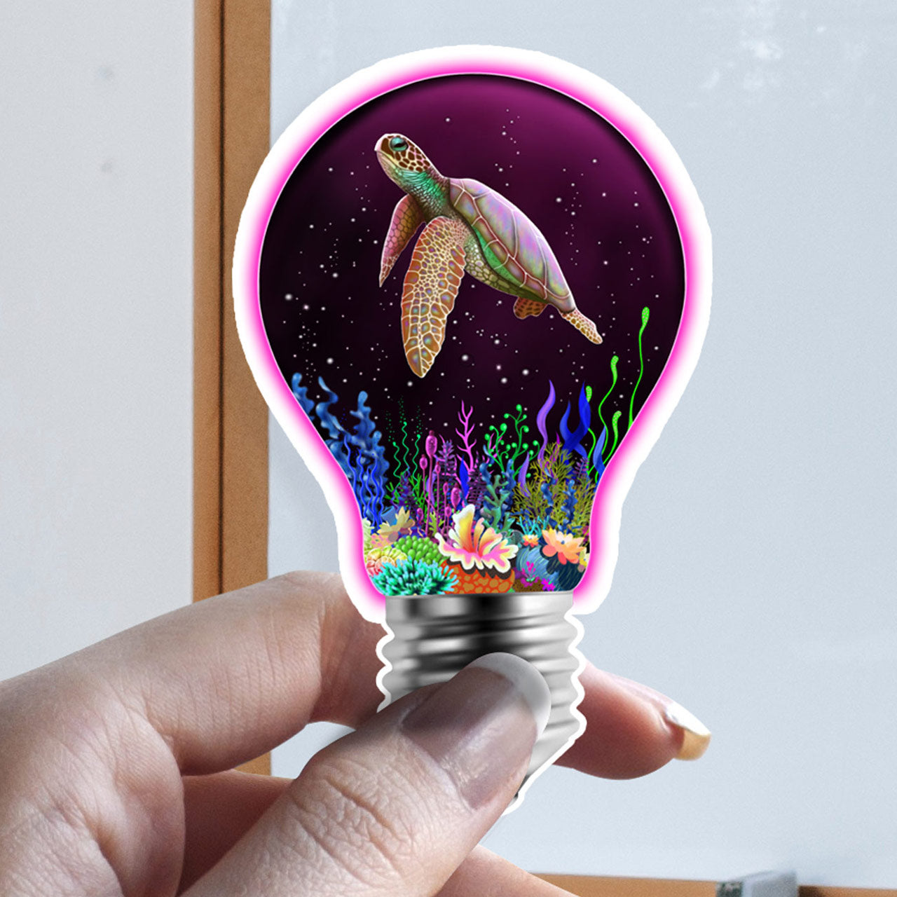 Turtle in a Light Bulb | Shamaniac | Animal Spiritual Sticker