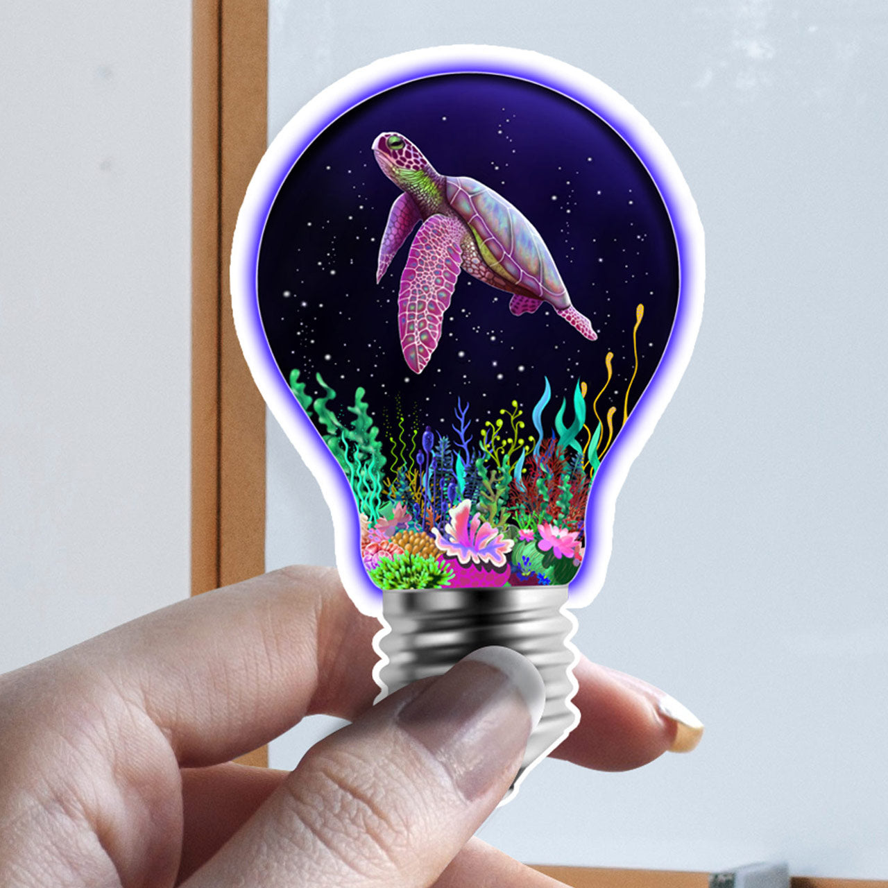 Turtle in a Light Bulb | Shamaniac | Animal Spiritual Sticker