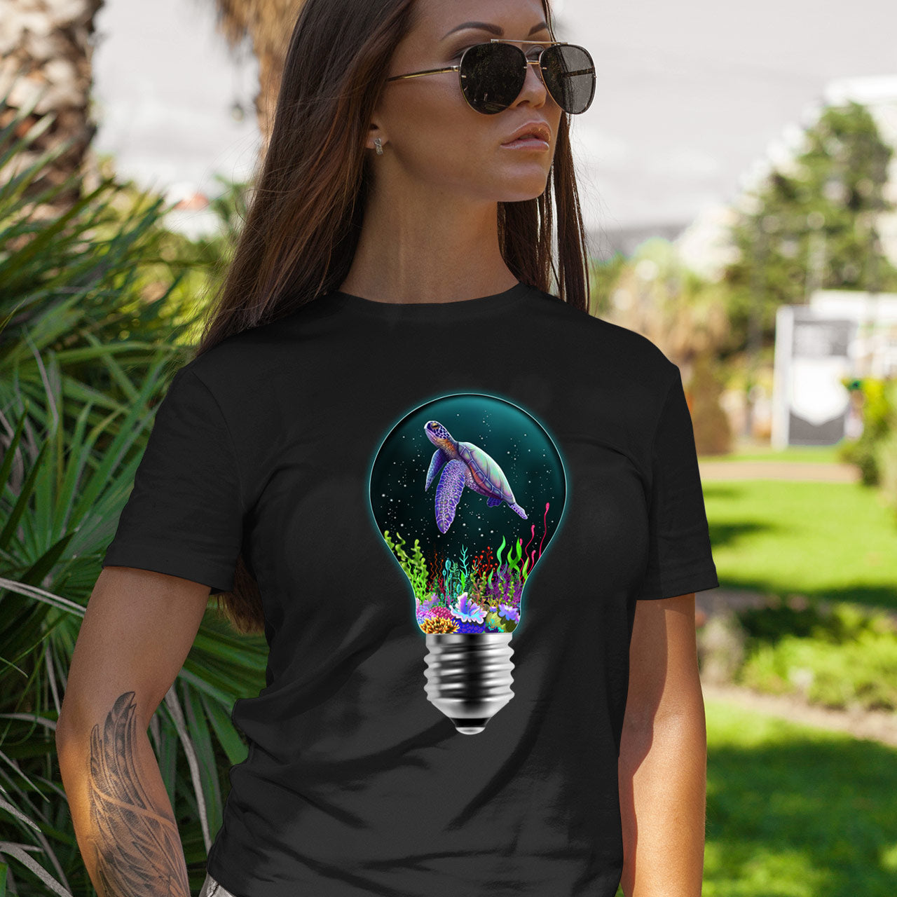 Turtle in a Light Bulb | Shamaniac | Animal Spiritual T-Shirt