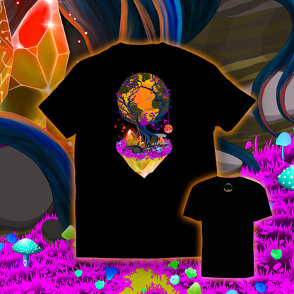Between Life and Tech |Shroomaniac| Psychedelic and Psytrance Nature T-Shirt