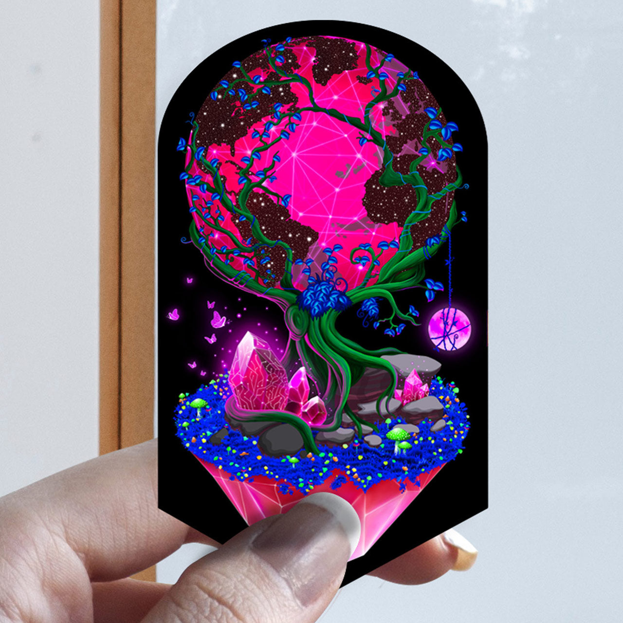 Between Life and Tech |Shroomaniac| Psychedelic and Psytrance Nature Stickers