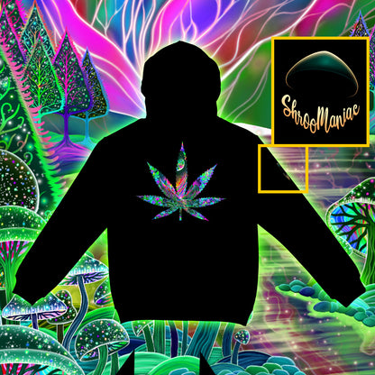 Cannaverse |Shroomaniac| Psychedelic and Psytrance Cannabis Stoner Hoodie