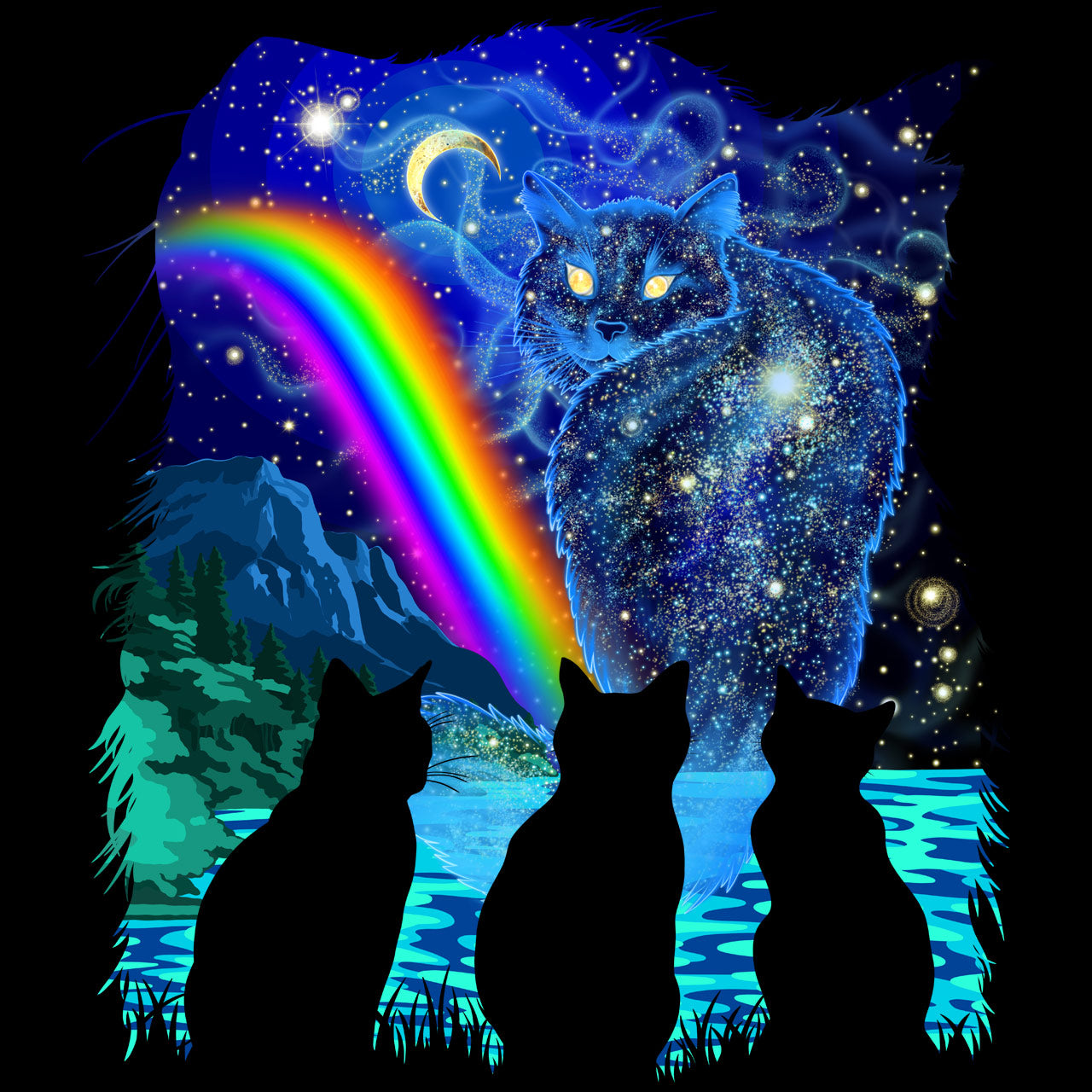 Great Cat Spirit in the Sky | Shamaniac | Cat Pet Grief Spiritual T-Shirt