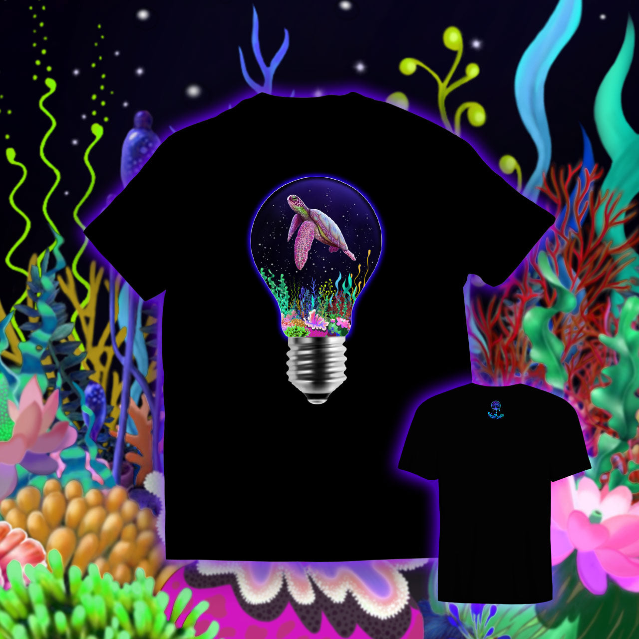 Turtle in a Light Bulb | Shamaniac | Animal Spiritual T-Shirt